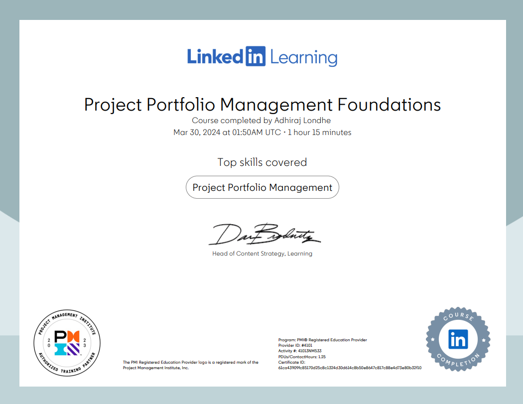 Project Management Certificate